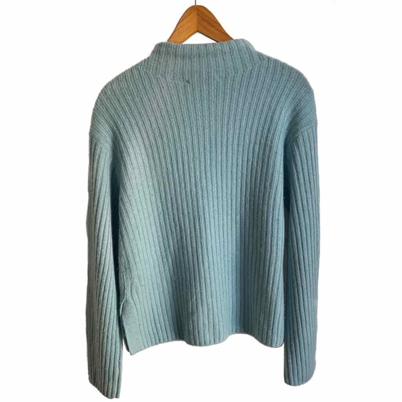 Vince blue mock neck wool/cashmere sweater - Picture 3 of 6